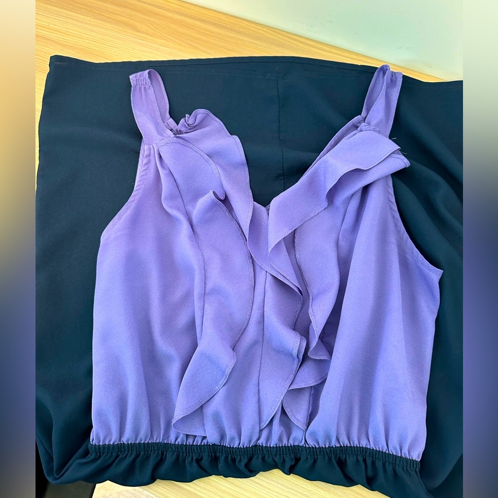 Modismo Color Block Ruffle Dress M - Picture 3 of 4